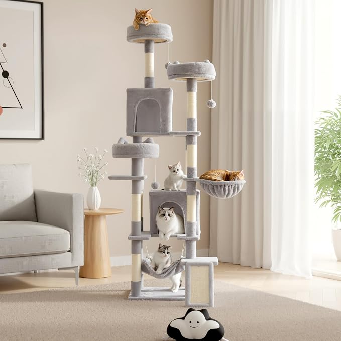 Sweetcrispy Cat Tree 75 Inch, Large Multi-Level Tall Cat Tree Tower - Image 3