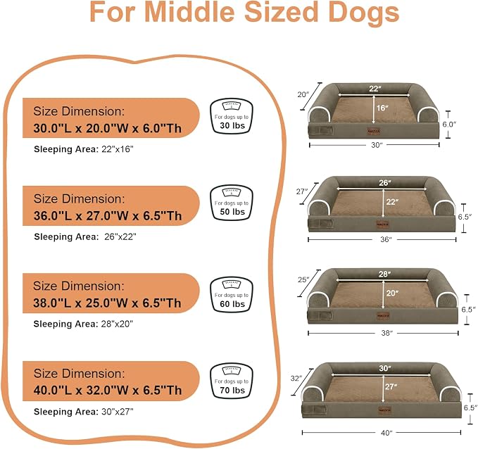 Large Dog Bed Orthopedic Washable: Beds Bolster XL Bed Large Big Dogs Egg Crate - Image 6
