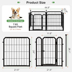 Dog Playpen for Indoor & Outdoor, 24 inch 6 Panels Metal Puppy Playpen for - Image 2