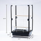 25 inch Bird Cage, Portable Travel Parrot Cage, Double-Layer Parakeet Cage - Image 2