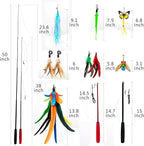 Cat Toys Interactive for Indoor Cats, Fishing Pole Toy, Retractable Cat Wand - Image 3