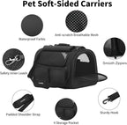 FUKUMARU Cat Carrier, 4 Mesh Windows Small Dog Carrier, 4 Storage Pockets Cat - Image 3