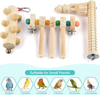 3pcs Natural Wood Bird Perch Toys, Rotating Perch Stand, L-Shaped Perches - Image 6