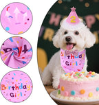 hoyuwak Dog Birthday Party Supplies Girl Boy Dog Birthday Bandana Bow Hat - Image 4