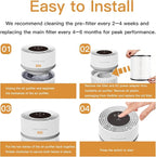 MEGAWISE Air Purifier for Large Rooms, 25db Filtration System Cleaner Odor - Image 5