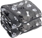 Dog Blanket Paw Bone Pattern 1 Pack 2 Super Soft Warm Flannel Sofa Cover Car by AIWEKHOME