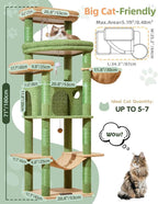 Taoqimiao 71 Inches Cat Tree for Large Cats 20lbs+, 3 Giant Perches, Widened - Image 2