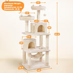 Yaheetech 62.5inches Cat Tree Cat Tower Kitten Condo - Image 7