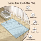 Silicone Cat Litter Trapping Mat, Large Waterproof 34" X 22" Cat Litter Box Mat - Image 4