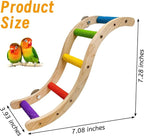 Hamiledyi Nature Wooden Bird Ladder Pet Parrots Climb Bridge Exercise Stands - Image 3