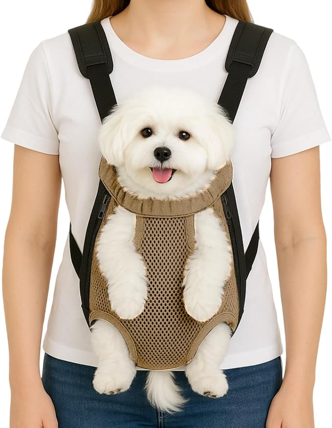 Dog Backpack Carrier, Adjustable Pet Front Carriers, Legs Out Carrying Sling by Unknown