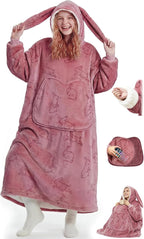 Mewaii Wearable Blanket Hoodie for Adults, Warm Sherpa & Soft Flannel Long by Mewaii