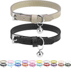 PUPTECK 2 PCS Soft Genuine Leather Cat Kitten Collar by PUPTECK