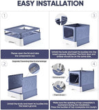 Cat Litter Box with X-Large Litter Mat and Scoop, Large Covered Litter Box with - Image 6
