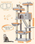 Taoqimiao Cat Tree 57.5-Inch, Cat Tower - Image 3