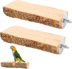 2PCS Natural Wood Bird Perch Platform by Unknown