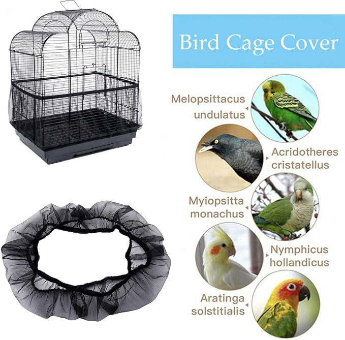 Universal Bird Cage Seed Catcher, Seed Catcher Guard Net Cover, Parrot Nylon - Image 3