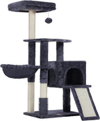 Heybly Cat Tree with Cat Self Groomer Brush, Cat Tower Condo - Image 8