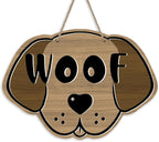 Cute Dog Front Door Sign, Farmhouse Wood Door Hanger Outdoor Outside Porch by Bolisom