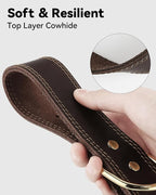 Joytale Leather Dog Collar for Medium Dogs, Genuine Thick Solid Leather - Image 5