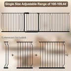 WAOWAO Baby Gate 100-109.42" Extra Wide Pressure Mounted Walk Through Swing - Image 2