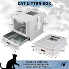 Enclosed Cat Litter Box with Lid Top Exit Covered Metal Stainless Steel Litter - Image 3