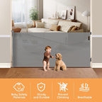 Retractable Baby Gate for Stairs, Automatic Tension, One-Hand Operation - Image 2