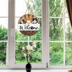 Deroro Welcome Cats Front Door Sign, Paw Prints Wood Door Hanger Outdoor - Image 5