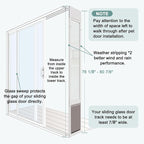 Dog Door for Sliding Glass Doors, Adjustable Height 76 1/8"-80 7/8" Aluminum - Image 4
