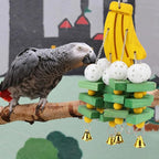 Hypeety Large Parrot Hanging Swing Toy Bells Chew Toy Colorful Hanging Wood - Image 6