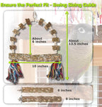 Bird Perch Swing, Large Natural Wood Parrot Toys, Bird Cage Accessories - Image 3