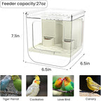 No Mess Automatic Bird Feeder, Transparent Seed Food Container, Bird Cage - Image 9
