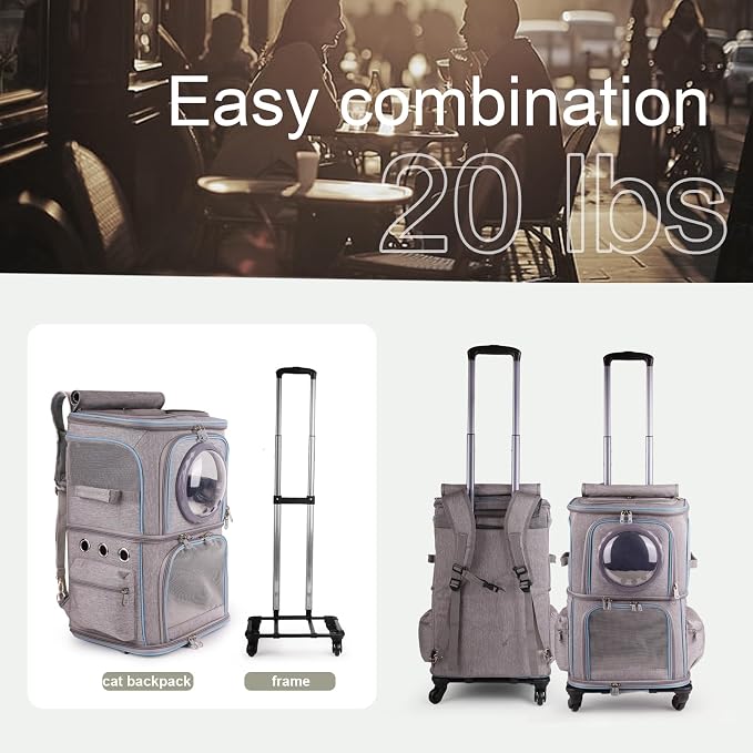 2-in-1 Pet Carrier Backpack for Two Cats or One Dog - Image 5