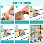 4 Pcs Bird Perch with Swing, Parrot Perches Platform with Chew Blocks, Natural - Image 4