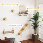 BYBYME 7Pcs Cat Wall Shelves, Solid Wood Indoor Cat Tree, Sturdy Wooden Wall - Image 5