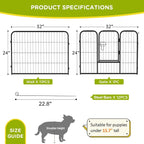 BestPet | Dog Playpen | 24 Inch, 12 Panels | Heavy Duty Metal Pet Exercise Pen - Image 8