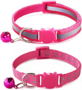 Hot Pink Kitten Collar with Bells, Light Blue Break Away Cat Collar with Bells by HimyBB