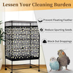 Daoeny Bird Cage Seed Catcher, Large Bird Cage Cover, Adjustable Soft Airy - Image 2