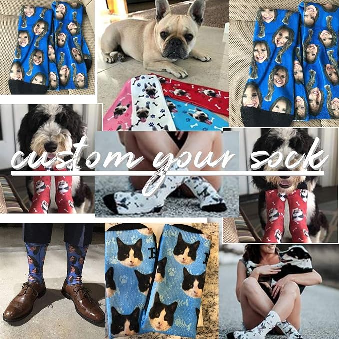 D-Story Custom Face Socks, Personalized Photo Picture on Socks, Unisex Athletic - Image 7