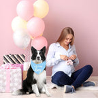 Whaline 2 Pack Gender Reveal Dog Bandana Team Boy Team Girl Triangle Pet Scarf - Image 5