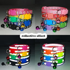 Red Breakaway Cat Collar with Bells, Reflective Kitten Collar with Bells - Image 3
