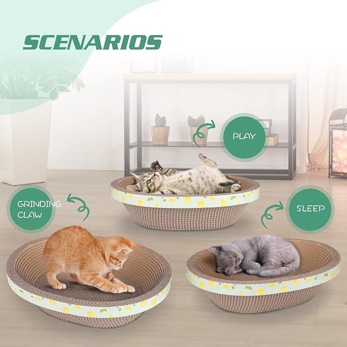 Oval Cat Cardboard Scratcher - Image 6