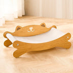 Cat Scratcher Bed for Indoor Cats & Hammock Lounge & Scratch Pad, Wooden Modern by Unknown