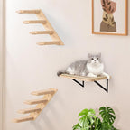 Cat Climbing Stair Shelf, Wall Mounted Ladder 2PCS 4 Steps Reversible Left & - Image 7