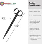 Mandala Crafts 10 Inches Black Stainless Steel Straight Aquarium Scissors - Image 3
