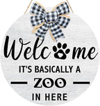 Welcome It's Basically a Zoo in Here Sign, Funny Pet Front Door Sign, Welcome by Unknown