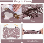 Dog Cat Mat for Food and Water, Rapid Absorbent Pet Feeding Mat, Bone Shaped - Image 5