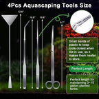 4Pcs Aquascaping Tools, Jeimier Aquascape Kit, Long and Strong Aquarium Tweezers - Image 2