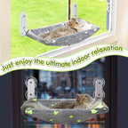 2PC Cat Window Perch, Glow in The Dark Cordless Foldable Pet Hammock Bed - Image 7