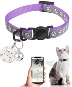 Cat Collar Breakaway with QR Code Name Tag, Reflective Kitten Collars with Bell by FURRIGO